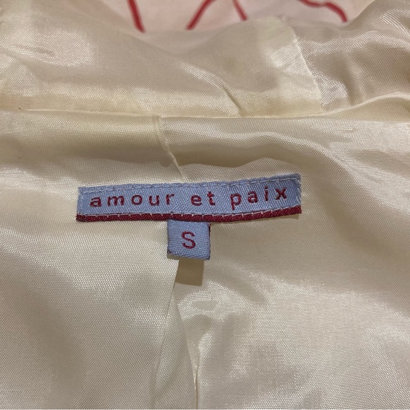 Cream wool blend short coat - Picture 5 of 5